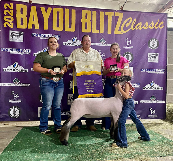 pinoak-topgun-crangle-bayoublitz Reserve Champion Market Lamb 2022 Bayou Blitz