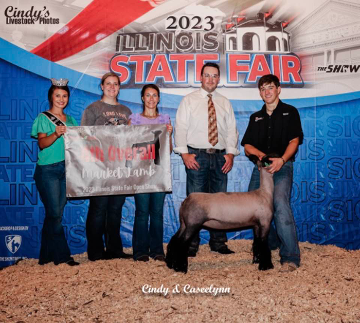 Fourth Overall Champion Crossbred 2023 Illinois State Fair Open Show Fourth Overall<br />
Champion Crossbred<br />
2023 Illinois State Fair Open Show
